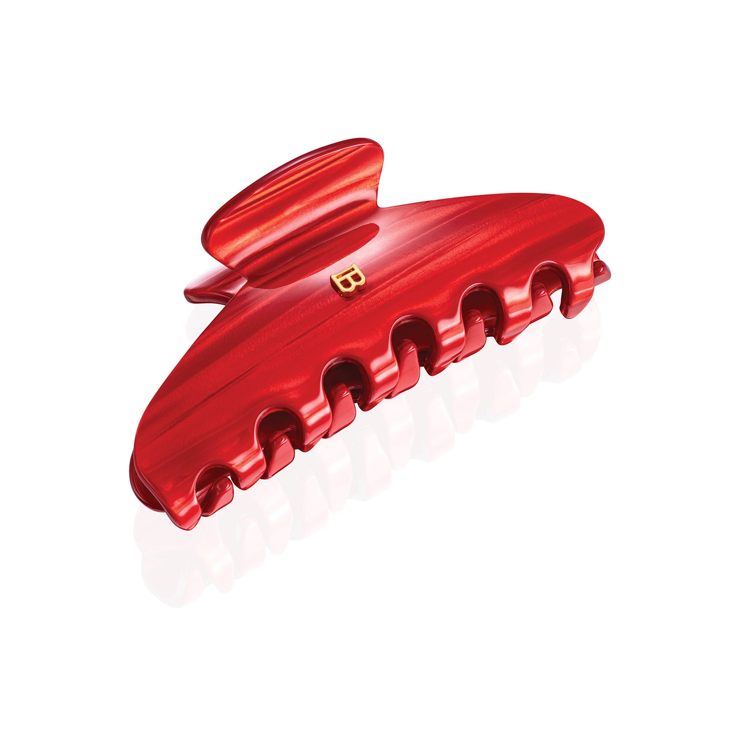 Balmain Limited edition Cellulose Acetate Pince a Cheveux Large Red Pearl