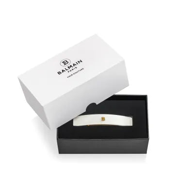 Balmain Barrette pour cheveux Large White 白色18K鍍金髮簪(大)
